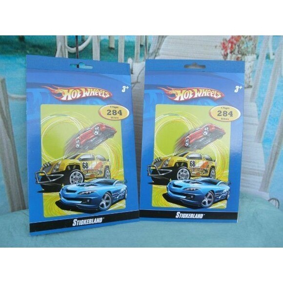 NEW (LOT OF 2 STICKERLAND PADS) HOT WHEELS 568 STICKERS AGES 3+ - Picture 1 of 4